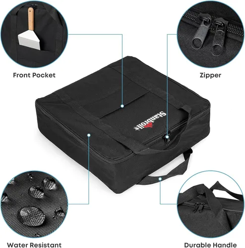 Vista 3 de Bolsa de transporte Stanbroil para parrilla de mesa Blackstone de 17 pulgadas sin capucha metálica, negra