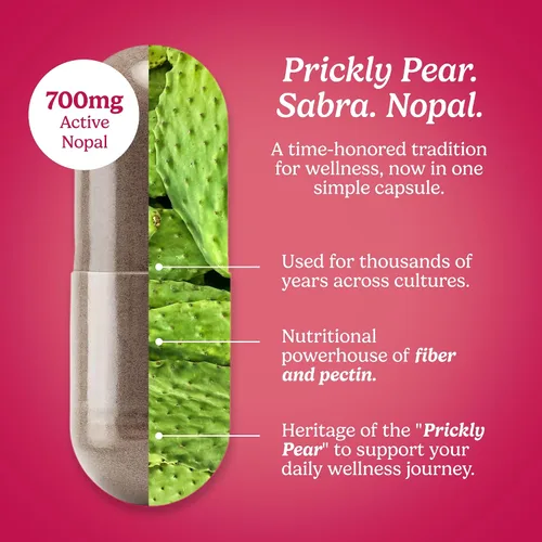 Vista 3 de Santo Remedio Nopal, suplemento dietético libre de azúcar y gluten, suplemento dietético de cactus de tuna, 700 mg, 180 cápsulas, 90 porciones por
