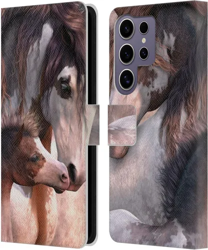 Vista 99 de Head Case Designs Officially Licensed Laurie Prindle A Morgan Christmas Western Stallion Leather Wallet Case Compatible with Samsung Galaxy A07 4G