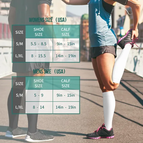 Vista 5 de Paquete de 3 pares de calcetines de compresión médica para mejorar la circulación de mujeres y hombres, para correr, hacer deporte y amamantar