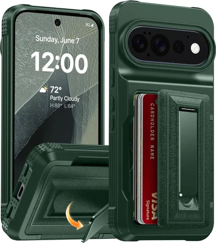 Vista 20 de Oterkin Funda tipo cartera para Google Pixel 10a [4-5 tarjeteros] [soporte de metal] [bloqueo RFID] [Protección completa de la cámara]