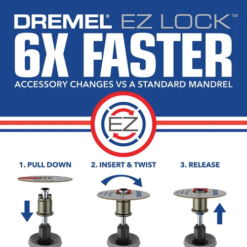 Vista 4 de Dremel EZ456, rueda de 1 1/2 pulgadas (38,1 mm) de diámetro, ruedas de corte EZ-Lock™ reforzadas con fibra de vidrio, disco de corte