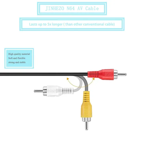 Vista 6 de JINHEZO - Cable de audio estándar para Nintendo Game Cube N64