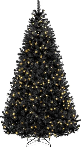 Vista 10 de Best Choice Products Árbol de Navidad azul bebé preiluminado de 6 pies, decoración navideña artificial completa con 947 puntas de rama, 250 luces