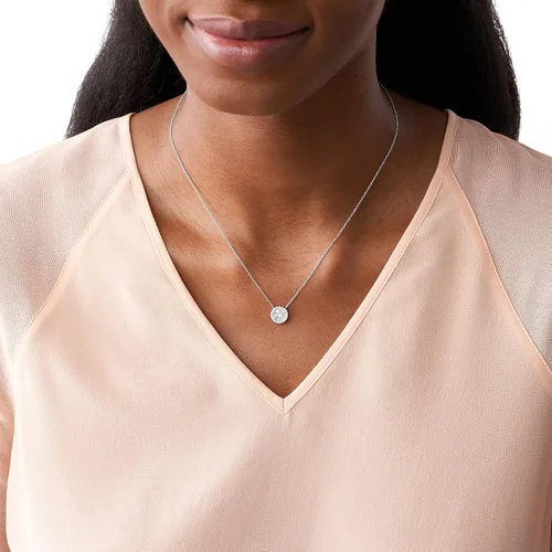 Vista 3 de Fossil Collar de cadena con colgante de plata de ley para mujer