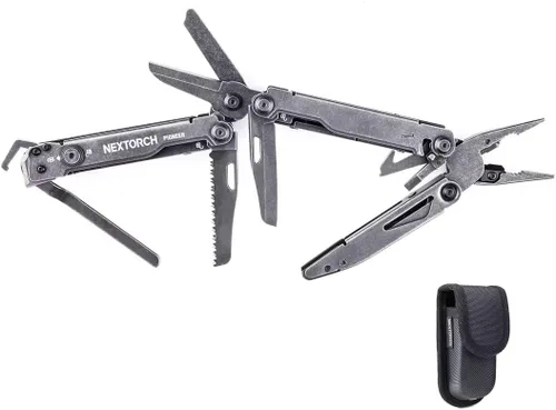 Vista 10 de NEXTORCH PIONEER - Multiherramientas 14 en 1 de tamaño completo, juego de multiherramientas versátil con tijeras, alicates de punta, clip