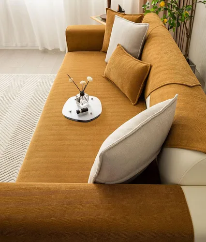 Vista 9 de vctops Funda de sofá con diseño de rayas cheurón estilo granja, protector de muebles de color sólido, funda de sofá suave antideslizante para Verde