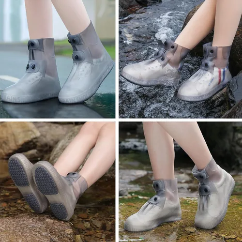 Vista 7 de SooGree Fundas impermeables para botas de lluvia, protectores de silicona para zapatos, control de arena, antideslizantes, plegables, reutilizables