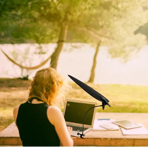 Vista 3 de Parasol ajustable para laptop para trabajar fuera Soporte de clip flexible y bolsa portátil