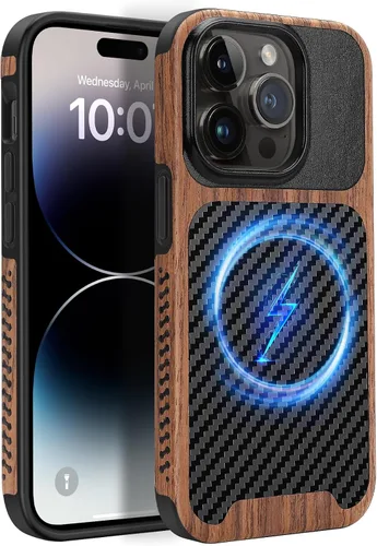 Vista 37 de Funda magnética ZZDZZ compatible con iPhone 14 Plus [Compatible con Magsafe] Diseño de cuero premium TPU híbrido a prueba de golpes (Negro)