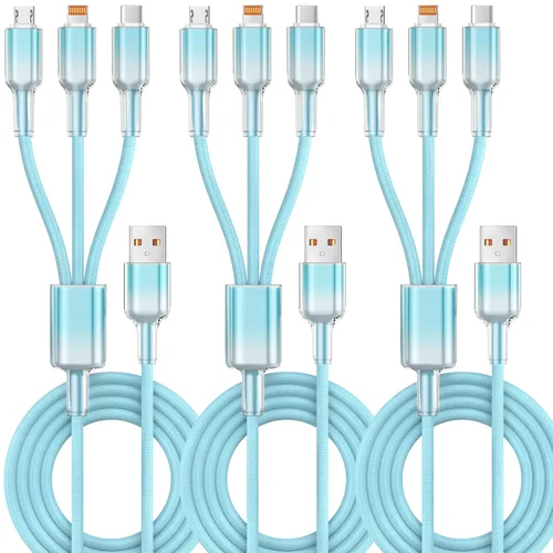 Vista 25 de Cable de carga 4 en 1 de 240 W máximo, cable USB C de carga rápida con chip E-Mark, cable USB A/C a C/Lightning, cable de carga múltiple para iPhone