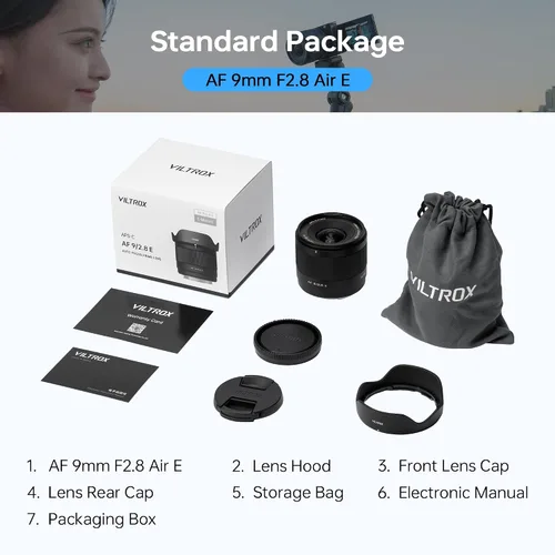 Vista 8 de Viltrox AF 9mm F2.8 Air APS-C lente para Sony E Mount, lente STM de enfoque automático de retrato de gran angular ultra amplio de 113.8° compatible