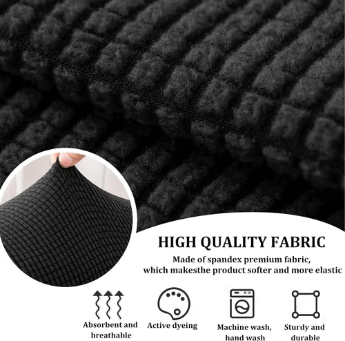 Vista 5 de Juego de 2 fundas elásticas para brazos de sofá con bolsillo, fundas extraíbles antideslizantes para reposabrazos para sillón reclinable y sillones