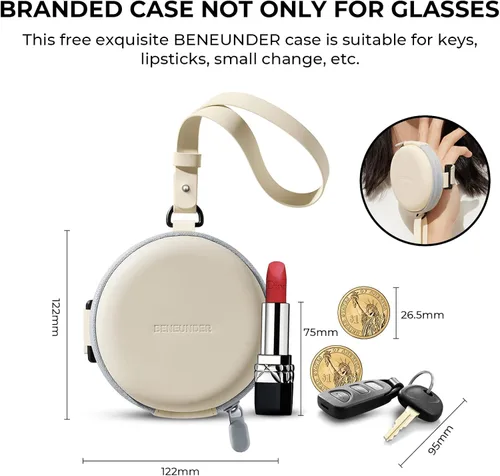Vista 5 de BENEUNDER Gafas de sol plegables para hombres y mujeres, marco de acetato, protección UV400 polarizada