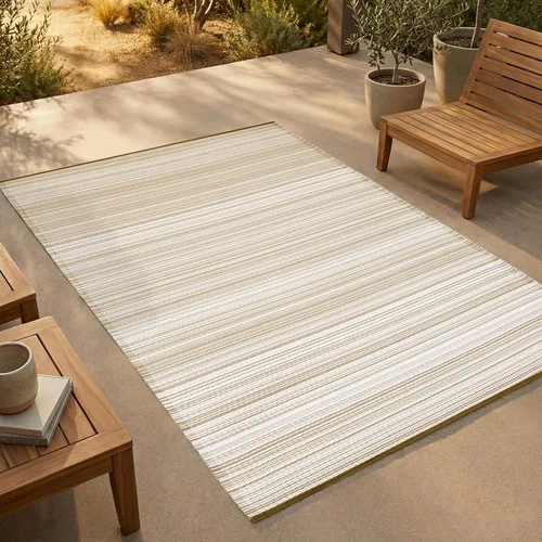 Vista 23 de FH Home - Alfombra para exteriores, impermeable, resistente a la decoloración, reversible, plástico reciclado de alta calidad, acabado geométrico
