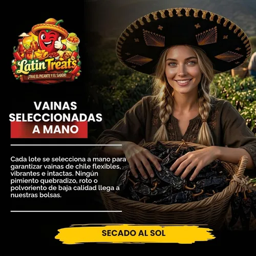 Vista 7 de Latin Treats - Chiles anchos de 16 onzas (1 libra) – Pimientos anchos secos enteros de Perú, cápsulas de chile poblano seco para tacos Birria