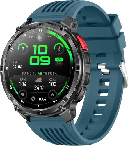 Vista 17 de Relojes inteligentes múltiples modos deportivos para hombres con linterna, reloj inteligente para Android y iPhone, pantalla táctil HD de 1.7 Negro