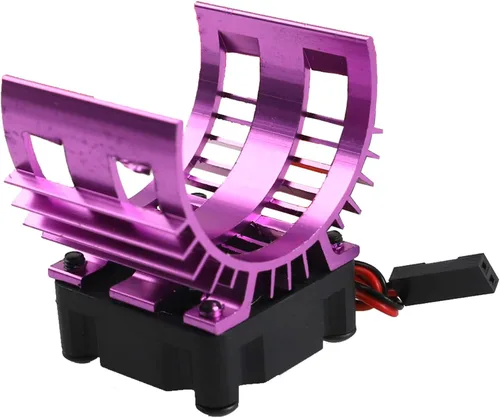 Vista 3 de Share Goo Disipador de calor de aleación con ventilador de enfriamiento de 5 V para 1/10 coche 540 550 3650 motor sin escobillas motor RC auto