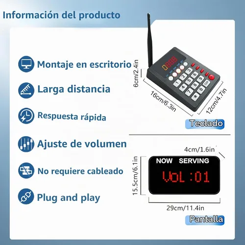 Vista 6 de Tome un sistema de llamadas de cola de sistema de números ahora sirviendo sistema de gestión de colas Número de espera de 3 dígitos
