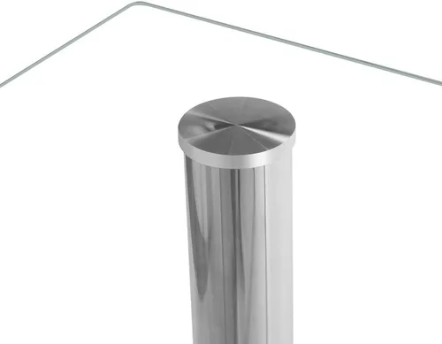 Vista 6 de Mesa de comedor de cristal para 6 personas con parte superior de vidrio templado transparente de 52 pulgadas, mesa de cocina de vidrio rectangular