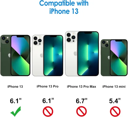 Vista 2 de JETech - Funda para iPhone 13 de 15,5 cm, cubierta de goma a prueba de golpes que no se pone amarilla, parte trasera transparente antiarañazos