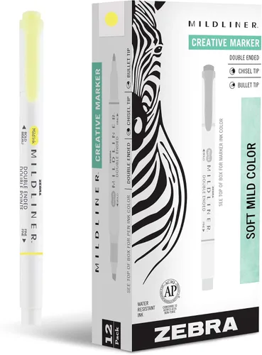 Vista 14 de Zebra Pen Mildliner - Resaltadores de doble punta, puntas anchas y finas, ideales para resaltar la Biblia, sin sangrado, suministros escolares