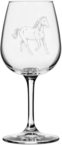 Vista 43 de Abaco Barb Body Horse - Copa de vino grabada multiusos (12.75 onzas) Unique Gifts for Horse Lovers, Personalized Wine Glasses, All-Purpose