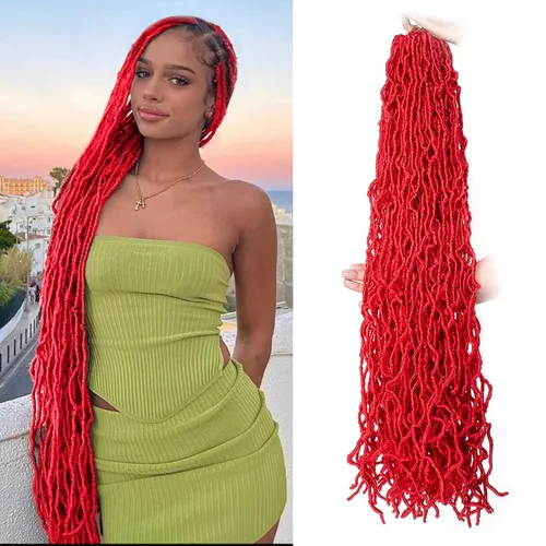 Vista 17 de Extensiones de pelo sintético, estilo diosa, rizado, ondulado, trenzas, pre-rizado, suave, para mujeres