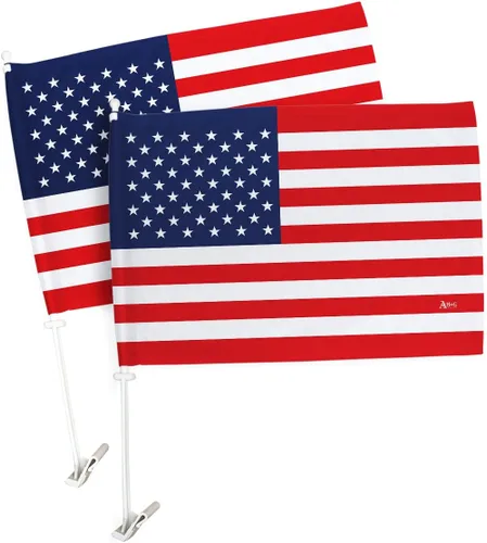 Vista 54 de Paquete de bandera de coche de la Copa del Mundo 2022 de Gales, bandera americana para carros, decoración de automóviles, pancarta pequeña