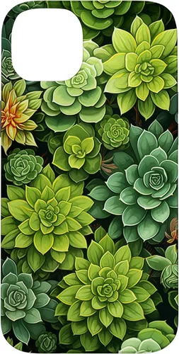 Vista 15 de Succulent Plant Botanical Green Floral Pattern Flower Cactus Case for iPhone 17