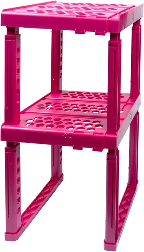 Vista 9 de Piffny Estante Organizador para Casilleros, Ancho y Altura Ajustables, Apilable, Estante Ideal para Casilleros de Escuela, Oficina, Gimnasio