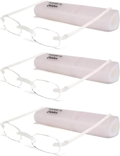 Vista 13 de Calabria 714 Anteojos de lectura sin montura con lentes transparentes, color carbón, lentes de lectura para hombres y mujeres, lectores