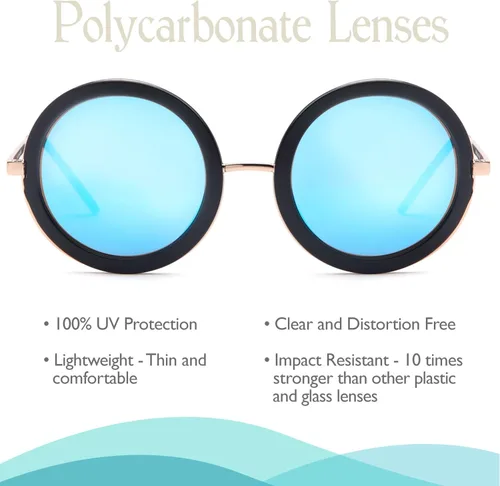 Vista 3 de CATWALK UV400 - Gafas de sol redondas para mujer con diseño de moda y lente flash
