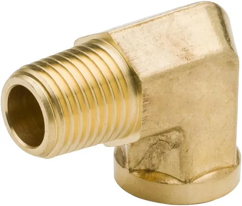 Vista 3 de Codo de calle de latón de 90 grados, 1/2 pulgada NPT macho x 1/2 pulgada NPT hembra forjado tubería (paquete de 2)