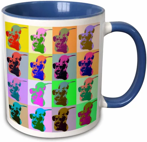 Vista 12 de 3dRose Carton Dachshund Pop Art - Taza de 15 onzas Blanco