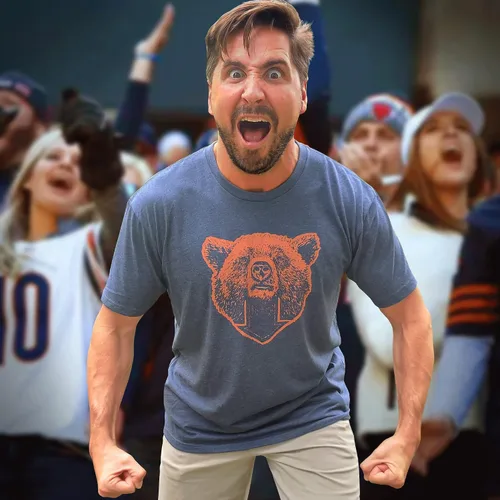 Vista 6 de Camiseta estampada a mano con diseño de oso