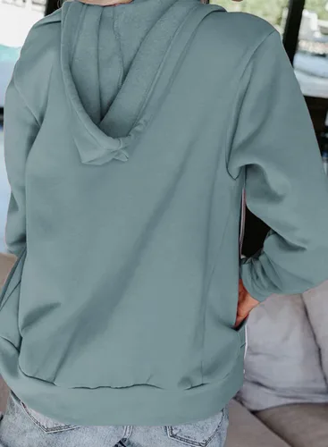 Vista 4 de Dokotoo - Sudadera para mujer, con manga larga, capucha, bolsillos y cremallera completa