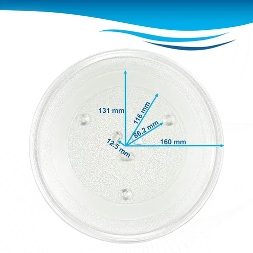 Vista 2 de HQRP Bandeja giratoria de vidrio de 12.5 pulgadas compatible con Frigidaire 5304408984 5304417435 5304456131 5304456198 CFMV145B1 FMV145KB1 LEVM30FE
