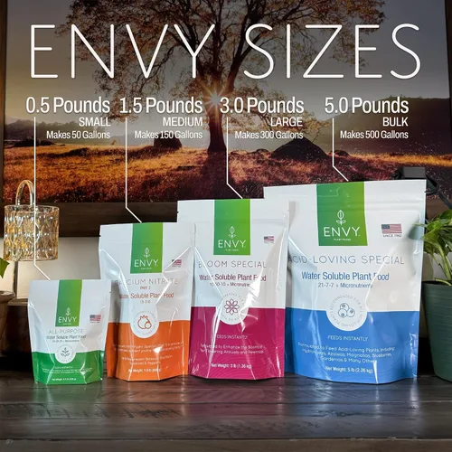 Vista 6 de ENVY Fertilizante para plantas multiusos, 0.5 libras, hace 50 galones, para plantas de interior y exterior, seguro para mascotas, soluble en agua