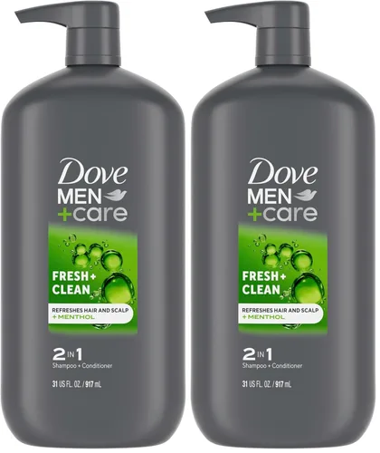 Vista 12 de DOVE MEN + CARE Champú y acondicionador fortificante 2 en 1 fresco y limpio con cafeína para cabello normal a graso ayuda a fortalecer