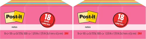Vista 10 de Post-it Notas, 1.38 x 1.88 in, Colección Poptimist, 18 blocs