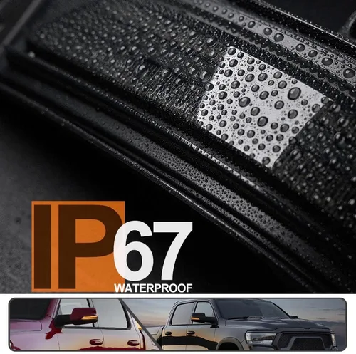 Vista 3 de 2 piezas de luces LED intermitentes secuenciales ámbar para espejo lateral para Dodge Ram 1500 2019-2024, indicador de intermitente, luz de señal