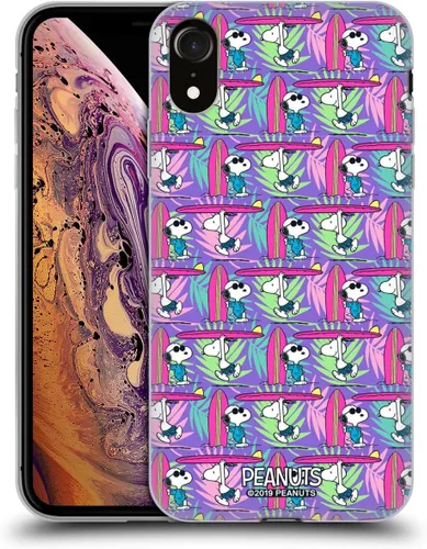 Vista 163 de Head Case Designs Funda de gel suave con licencia oficial de Peanuts Tropical Surf Snoopy Aloha Disco compatible con Apple iPhone 13 Mini Surf
