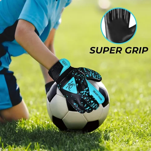 Vista 5 de BEAST RAGE Guantes de portero para niños con soporte de agarre, guante de fútbol juvenil, guante de fútbol para niños, guante de fútbol para niños