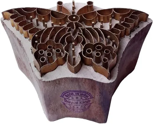 Vista 37 de Sello de Arcilla de Madera con Patrón de Loto de Latón para Impresión Rural BSCtag001