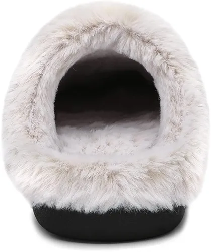 Vista 5 de HOLY WISH Fuzzy Women Memory Foam Slip-on Moccasin Washable House Slippers for Indoor and Outdoor Men's Shoes