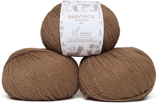 Vista 8 de Juego de 6 madejas de 100% lana de alpaca bebé (10.58 oz) de peso DK, fabricadas en Perú, celestial suave y perfecto para tejer y hacer ganchillo