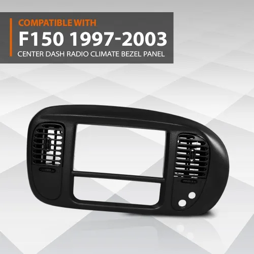 Vista 2 de CROSSDESIGN Nuevo negro central Dash Radio Air Vent Bisel Trim compatible con Ford F150 Expedition 1997 1998 1999 2000 2001 2002 2003