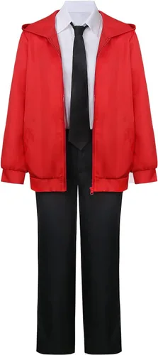 Vista 4 de Disfraz de hombre de motosierra Makima Reze Power para cosplay, uniforme para mujeres y niñas, camisa de anime de Halloween, pantalones, chaqueta