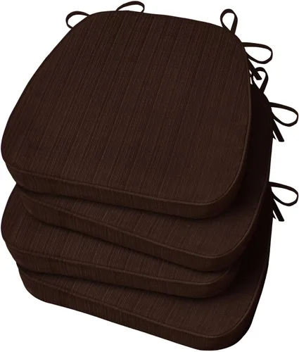 Vista 13 de Basic Beyond Cojines para sillas de comedor, 4 unidades, cojines para sillas de cocina en forma de D con lazos, juego de 4, cojines de asiento